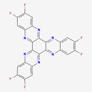 Chemical structure of 2,3,8,9,14,15-Hexafluorodiquinoxalino[2,3-a:2',3'-c]phenazine