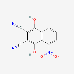 Chemical structure of 2,3-Dicyano-1,4-dihydroxy-5-nitronaphthalene