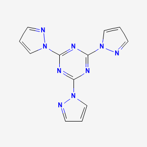 Chemical structure of 2,4,6-tri-1H-pyrazol-1-yl-1,3,5-triazine