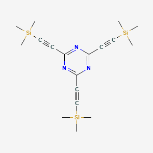 Chemical structure of 2,4,6-Tris((trimethylsilyl)ethynyl)-1,3,5-triazine