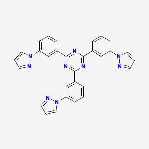 Chemical structure of 2,4,6-Tris(3-(1H-pyrazol-1-yl)phenyl)-1,3,5-triazine
