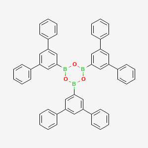 Chemical structure of 2,4,6-Tris(m-terphenyl-5'-yl)boroxin