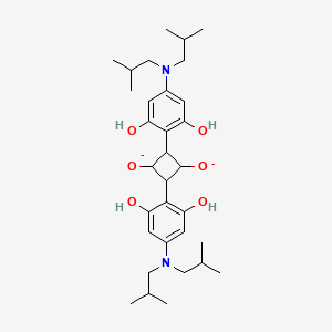 Chemical structure of 2,4-Bis[4-(N,N-diisobutylamino)-2,6-dihydroxyphenyl]squaraine