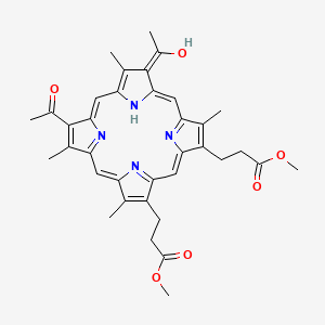 Chemical structure of 2,4-Diacetyl deuteroporphyrin IX dimethyl ester