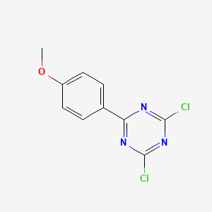 Chemical structure of 2,4-Dichloro-6-(4-methoxyphenyl)-1,3,5-triazine