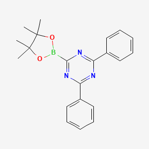 Chemical structure of 2,4-Diphenyl-6-(4,4,5,5-tetramethyl-[1,3,2] dioxaborolan-2-yl)-[1,3,5]triazine