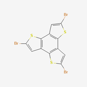 Chemical structure of 2,5,8-Tribromobenzo[1,2-b:3,4-b':5,6-b"]trithiophene
