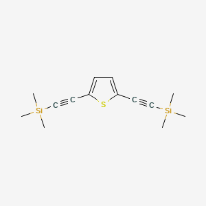 Chemical structure of 2,5-Bis((trimethylsilyl)ethynyl)thiophene
