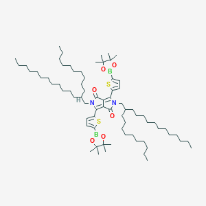 Chemical structure of 2,5-Bis(2-decyltetradecyl)-3,6-bis[5-(4,4,5,5-tetramethyl-1,3,2-dioxaborolan-2-yl)thiophen-2-yl]pyrrolo[3,4-c]pyrrole-1,4(2H,5H)-dione