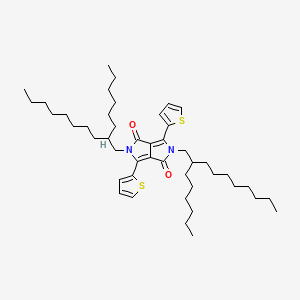 Chemical structure of 2,5-Bis(2-hexyldecyl)-3,6-di(thiophen-2-yl)pyrrolo[3,4-c]pyrrole-1,4(2H,5H)-dione