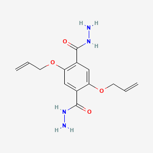 Chemical structure of 2,5-Bis(allyloxy)terephthalohydrazide