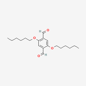 Chemical structure of 2,5-Bis(hexyloxy)terephthalaldehyde