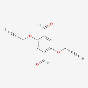 Chemical structure of 2,5-Bis(prop-2-yn-1-yloxy)terephthalaldehyde