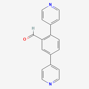 Chemical structure of 2,5-Di(pyridin-4-yl)benzaldehyde