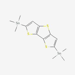 Chemical structure of 2,5-Di(trimethyltin)thieno[3,2-b]thiophene