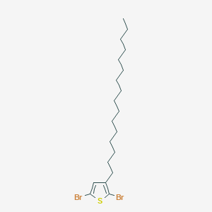 Chemical structure of 2,5-Dibromo-3-hexadecylthiophene