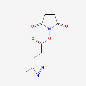 Chemical structure of 2,5-Dioxopyrrolidin-1-yl 3-(3-methyl-3H-diazirin-3-yl)propanoate