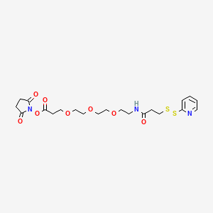 Chemical structure of 2,5-Dioxopyrrolidin-1-yl 3-oxo-1-(pyridin-2-yldisulfanyl)-7,10,13-trioxa-4-azahexadecan-16-oate