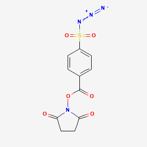 Chemical structure of 2,5-Dioxopyrrolidin-1-yl 4-(azidosulfonyl)benzoate