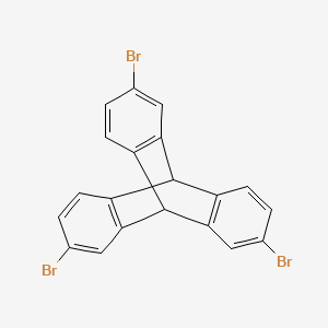 Chemical structure of 2,6,14-Tribromo-9,10-dihydro-9,10-[1,2]benzenoanthracene