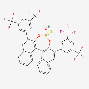Chemical structure of 2,6-Bis(3,5-bis(trifluoromethyl)phenyl)-4-hydroxydinaphtho[2,1-d:1',2'-f][1,3,2]dioxaphosphepine 4-sulfide