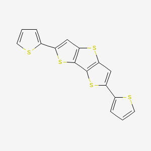 Chemical structure of 2,6-Di(thiophen-2-yl)dithieno[3,2-b:2',3'-d]thiophene