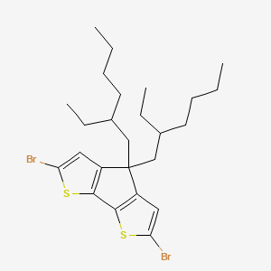 Chemical structure of 2,6-Dibromo-4,4-bis(2-ethylhexyl)-4H-cyclopenta[2,1-b:3,4-b']dithiophene