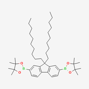 Chemical structure of 2,7-Bis(4,4,5,5-tetramethyl-1,3,2-dioxaborolan-2-yl)-9,9-didecylfluorene