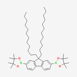 Chemical structure of 2,7-Bis(4,4,5,5-tetramethyl-1,3,2-dioxaborolan-2-yl)-9,9-didodecylfluorene