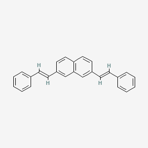 Chemical structure of 2,7-Di((E)-styryl)naphthalene