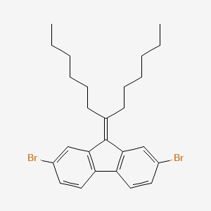 Chemical structure of 2,7-Dibromo-9-(tridecan-7-ylidene)-9H-fluorene