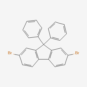 Chemical structure of 2,7-Dibromo-9,9-diphenyl-9H-fluorene