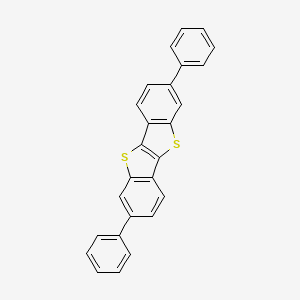 Chemical structure of 2,7-Diphenyl(1)benzothieno(3,2-b)(1)benzothiophene