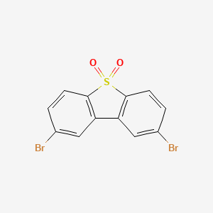 Chemical structure of 2,8-Dibromodibenzothiophene 5,5-Dioxide
