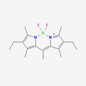 Chemical structure of 2,8-Diethyl-5,5-difluoro-1,3,7,9,10-pentamethyl-5H-dipyrrolo[1,2-c:2',1'-f][1,3,2]diazaborinin-4-ium-5-uide