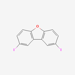 Chemical structure of 2,8-Diiododibenzofuran