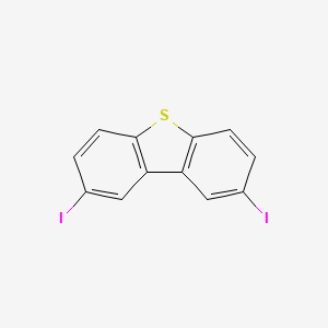 Chemical structure of 2,8-Diiododibenzothiophene