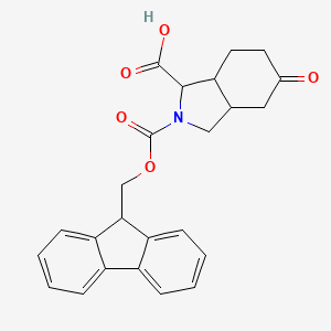 Chemical structure of 2-Fmoc-5-oxo-octahydro-isoindole-1-carboxylic acid