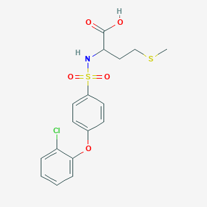 Chemical structure of ((4-(2-Chlorophenoxy)phenyl)sulfonyl)methionine