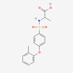 Chemical structure of 2-[[4-(2-Methylphenoxy)phenyl]sulfonylamino]propanoic acid
