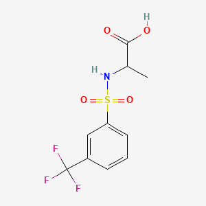 Chemical structure of 2-[3-(Trifluoromethyl)benzenesulfonamido]propanoic acid