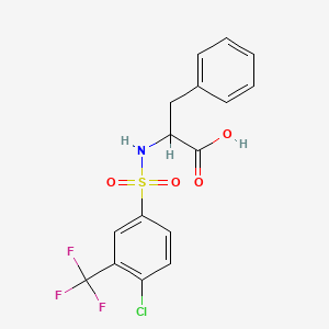 Chemical structure of ((4-Chloro-3-(trifluoromethyl)phenyl)sulfonyl)phenylalanine
