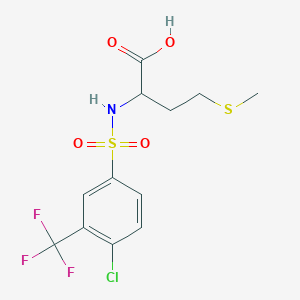 Chemical structure of ((4-Chloro-3-(trifluoromethyl)phenyl)sulfonyl)methionine