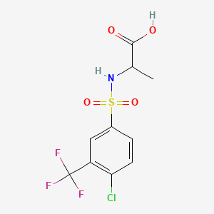 Chemical structure of 2-[4-Chloro-3-(trifluoromethyl)benzenesulfonamido]propanoic acid