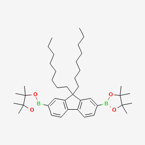 Chemical structure of 9,9-Dioctylfluorene-2,7-diboronic acid bis(pinacol) ester