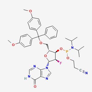 Chemical structure of 2'-Fluoro-5'-O-dmt-2'-deoxyinosine-3'-CE-phosphoramidite
