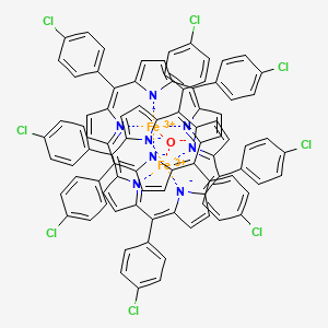 Chemical structure of 21H,23H-Porphine, 5,10,15,20-tetrakis(4-chlorophenyl)-, iron complex
