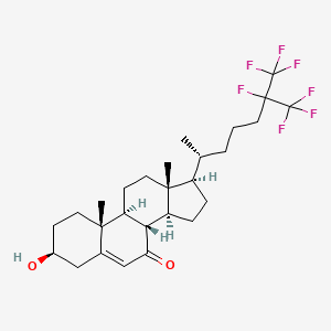 Chemical structure of 25,26,26,26,27,27,27-Heptafluoro-7-ketocholesterol