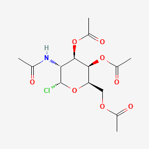 Chemical structure of 2-Acetamido-3,4,6-tri-O-acetyl-2-deoxy-a-D-galactopyranosyl chloride