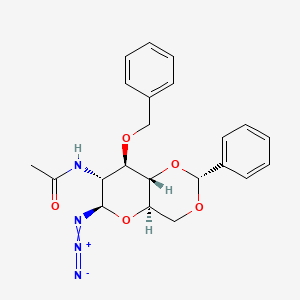 Chemical structure of 2-Acetamido-3-O-benzyl-4,6-O-benzylidene-2-deoxy-β-D-glucopyranosyl Azide